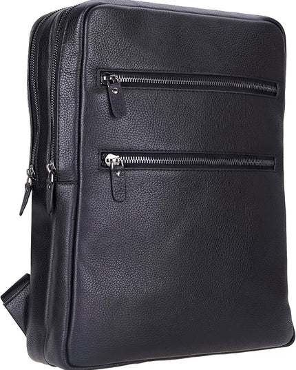 Osceola Genuine Leather Laptop Backpack for Men & Women, Handmade Leather Backpack Fits 16 Inch Laptop (Black)