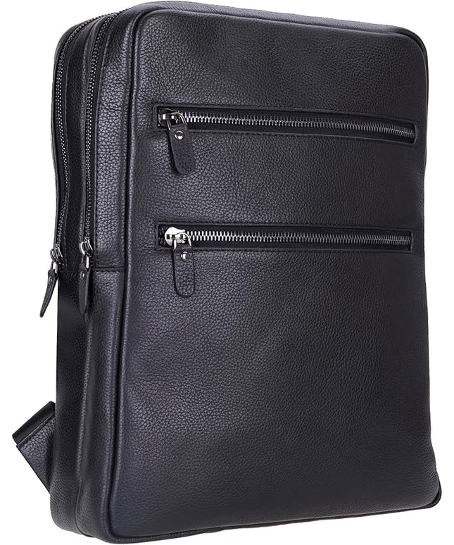 Osceola Genuine Leather Laptop Backpack for Men & Women, Handmade Leather Backpack Fits 16 Inch Laptop (Black)