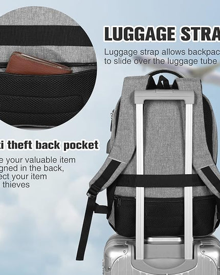 Paude Backpack for School, Laptop, Bookbag for Teen Boys - 15.6 Inch College Backpack for University, Business, Work, Travel