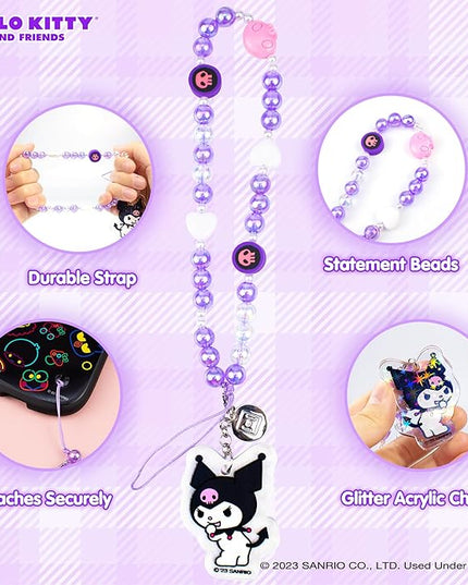 iFace Hello Kitty and Friends Beaded Wristlet Universal Phone Charm Strap - Cute Wrist Chain Lanyard Aesthetic Decor Strap for Cell Phone Camera Keys AirPods Keychains