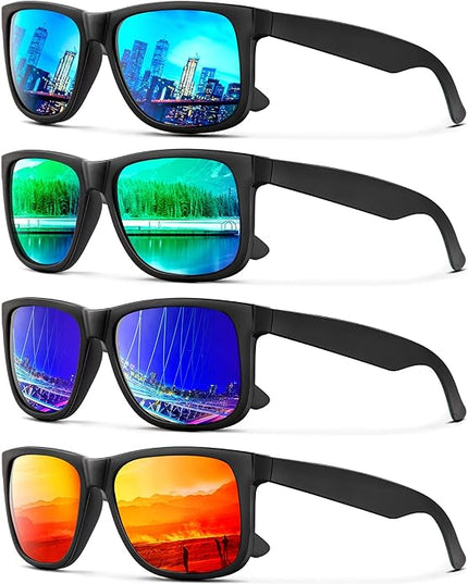 KALIYADI Sunglasses Men Polarized Sun glasses for Mens Womens Classic Matte Black Frame UV Protection 3pack