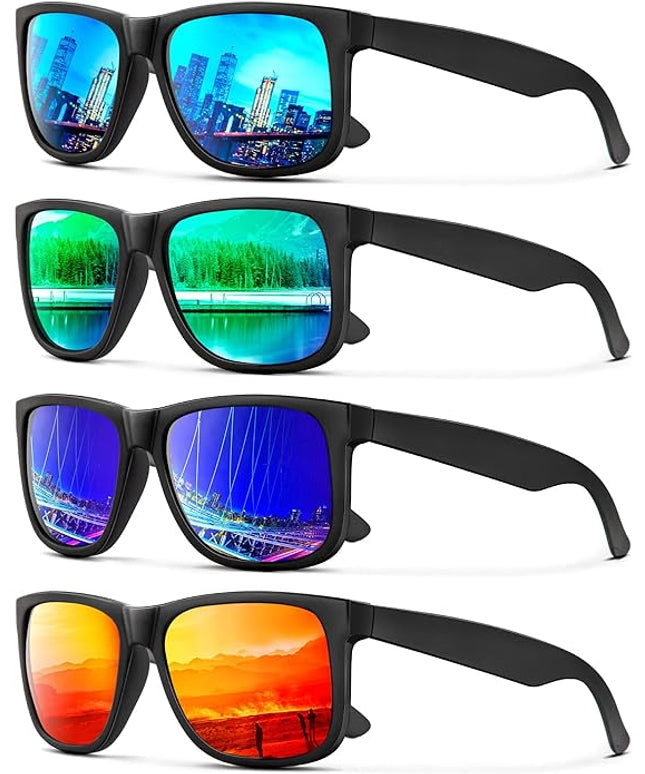KALIYADI Sunglasses Men Polarized Sun glasses for Mens Womens Classic Matte Black Frame UV Protection 3pack