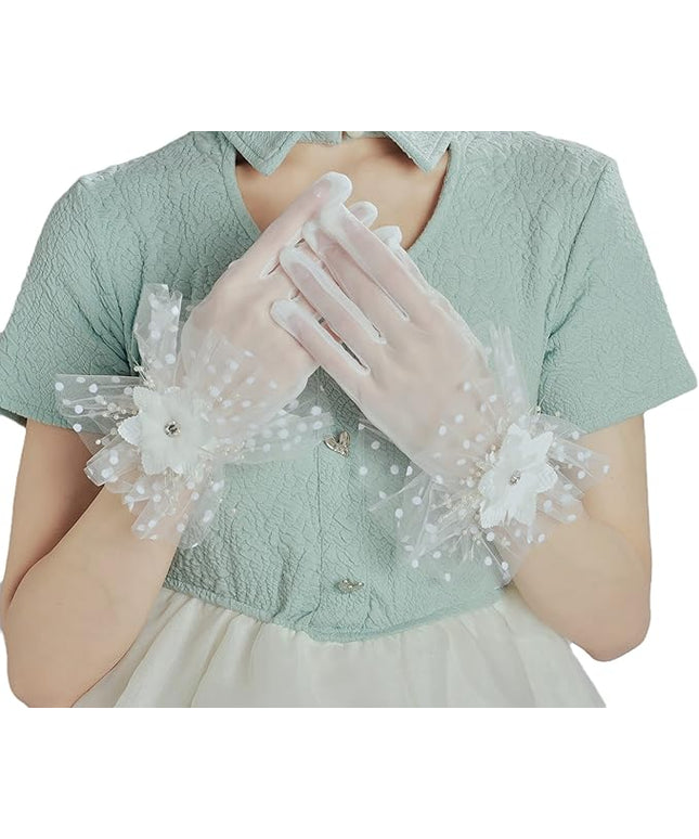 Sahabowi Satin Gloves Formal Bridal Banquet Party Wedding Opera Solid Colorful Mitten For Women