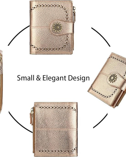 Lavemi Womens Leather Wallet Small Compact RFID Blocking Credit Card Case Purse with Zipper Pocket | Small, Compact, RFID Blocking, Zipper Pocket, Small, Compact