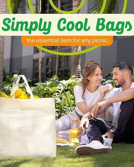 Simply Cool Reusable Grocery Bags Eco-Friendly - Reusable Shopping Bags, Heavy Duty Grocery Bags, Foldable, Tote Bags Bulk
