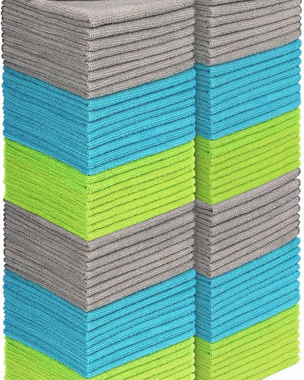 AIDEA Microfiber Cleaning Cloth-100PK, Soft Microfiber Towels for Cars, Absorbent Cleaning Rags, Lint-Free Streak-Free Wash Cloths for House, Kitchen, Window(12in.x12in)