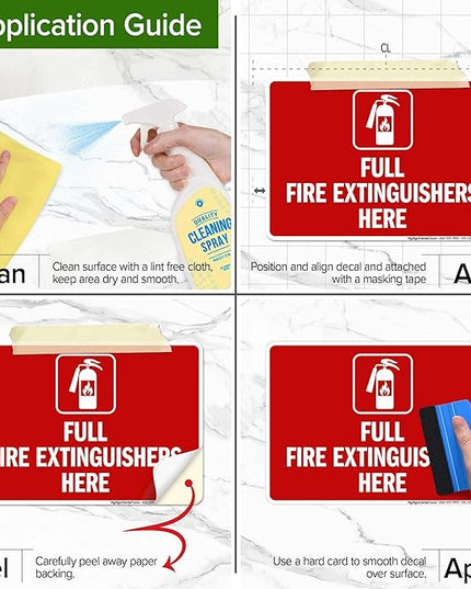 Full Fire Extinguishers Here Sign, 10x7 Inches, 4 Mil Vinyl Decal Stickers Weather Resistant, Made in USA by My Sign Center