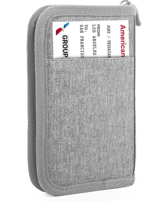 Single Passport Holder for Travel, RFID Travel Document Organizer for Women Waterproof Passport Wallet Men Portable Case for Cards, Boarding Pass, ID, Money, Tickets with Zipper