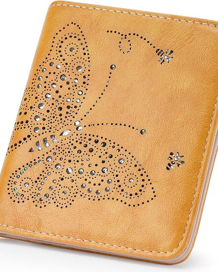 KITEVIUN Small RFID Wallet Women Ultra Thin Slim Womens Wallet Mini Compact Bifold Pocket Ladies Wallets for Women YELLOW