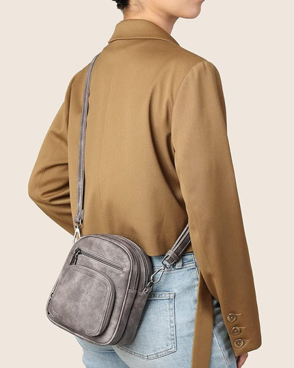 FADEON Small Purses for Women Crossbody Bags, Designer PU Leather Mini Cross Body Purse Travel Shoulder Bag Card Slots