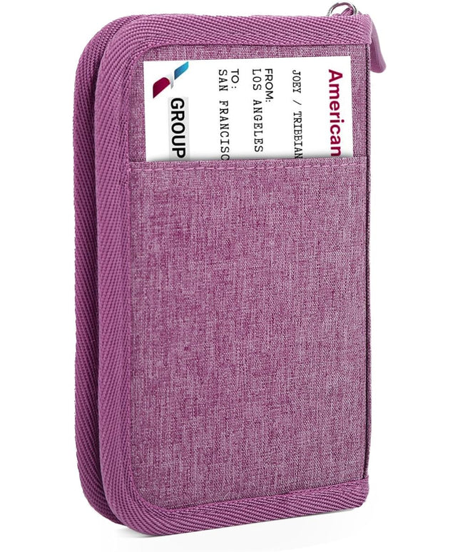 Single Passport Holder for Travel, RFID Travel Document Organizer for Women Waterproof Passport Wallet Men Portable Case for Cards, Boarding Pass, ID, Money, Tickets with Zipper