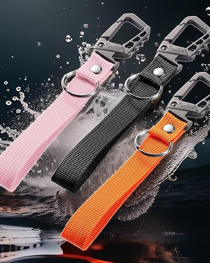 Metal heavy duty key chain carabiner clip bottle opener wrist lanyard ring car key fob unisex for men and women