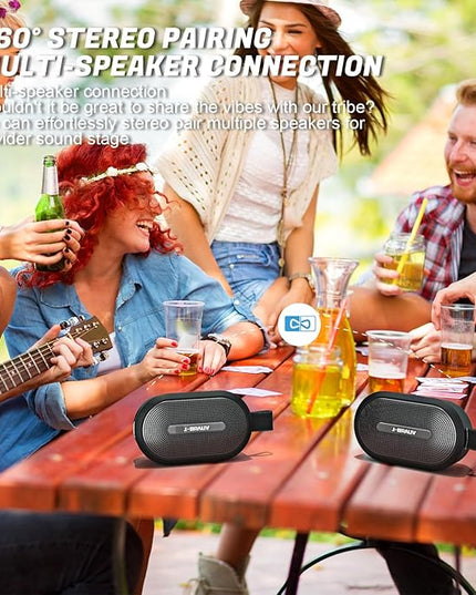 Portable Mini Bike Bluetooth Speaker,IP67 Waterproof Wireless with Adjustable Strap and Hook, Loud Clear Sound 10Hours Playtime, Home/Party/Outdoor/Beach/Shower (MINI Speaker)