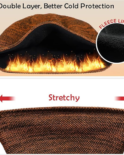 Lvaiz Mens Winter Beanie Hat Warm Fleece Lined Skull Cap for Men Reversible Women Windproof Watch Hat Knit Warm Unisex Beanie