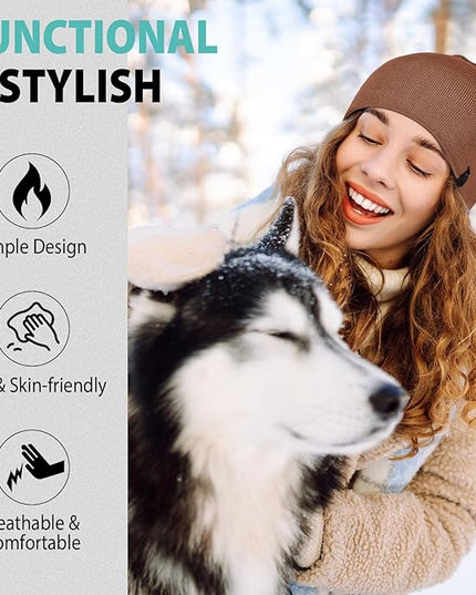 Beanie for Men, Soft Cotton Beanie for Women, Warm Unisex Winter Hat, Running Skull Cap for Cold Weather Activities