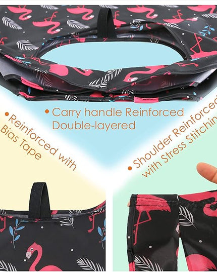BeeGreen Animal Reusable Grocery Bags Bulk 12 Packs X-Large50LBS, Reusable Shopping Bags Foldable for Groceries, Vegetables, Fruits Watertight Bulk Tote Bags Washable For Women Men