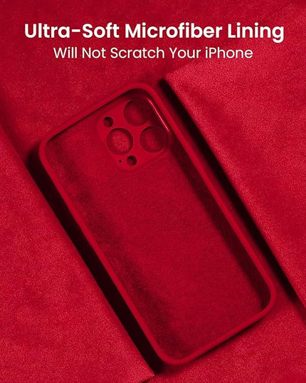FireNova Designed for iPhone 16 Pro Max Case, Silicone Upgraded [Camera Protection] Phone Case with [2 Screen Protectors], Soft Anti-Scratch Microfiber Lining Inside, 2024, Deep Red