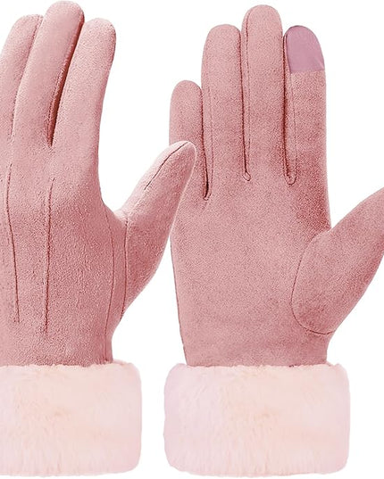Vagasi Winter Gloves for Women, Touch Screen Cold Weather Thermal Warm Windproof Gloves, Soft Thick Fleece Lining Glove