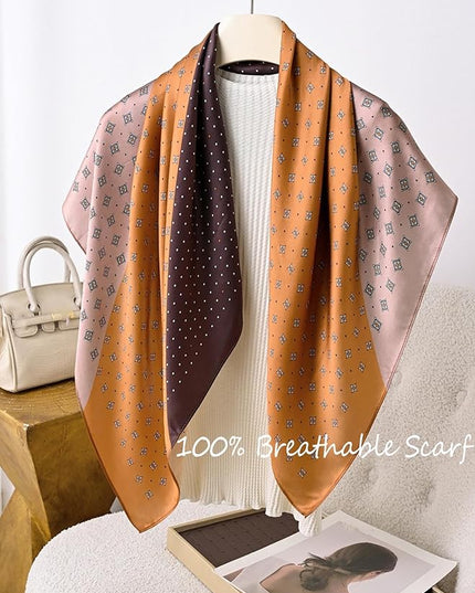 100% Mulberry Silk Scarf for Women Hair Lightweight Square Neckerchief Wrap For Head Scarves 21"