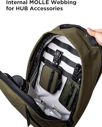 ALPAKA Metro Backpack Pro for Men - Fits 15.6" Laptop Business Travel Backpack with YKK Zippers, MOD Key Leash,Axoflux 600D (Army Green)