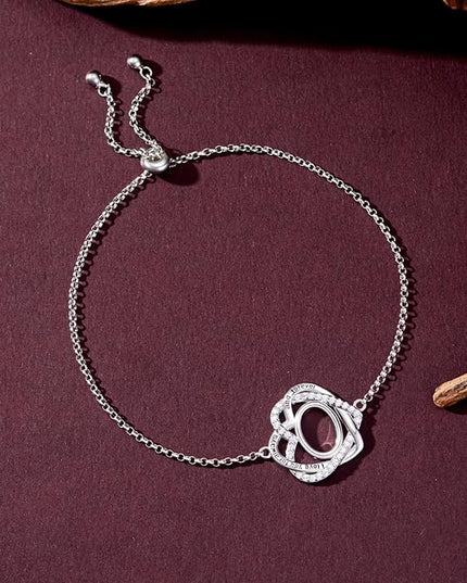 TOUPOP Gifts for Women Heart Initial Bracelet 925 Sterling Silver Double Heart Bracelet Birthday Jewelry Birthday Christmas Gifts for Her Wife Girlfriend