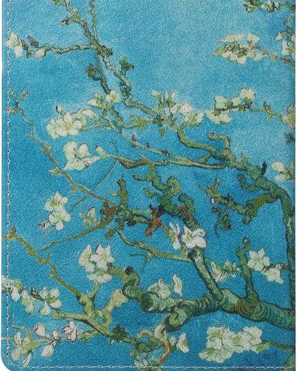 Passport Holder, Slim Travel Wallet RFID Blocking Card Case Passport Cover Protector Travel Essentials with Credit Card Slots Pockets for Women/Men, Almond Blossom Tree