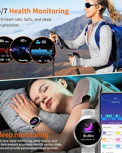 2026 AI Smart Watch with GPT, 1.43" AMOLED Corning 8H Display, Bluetooth Calls, GPS Route Tracking, 5ATM Waterproof, 150+ Sports Modes, Heart Rate Sleep Monitor, Fitness Smartwatch for Android iOS