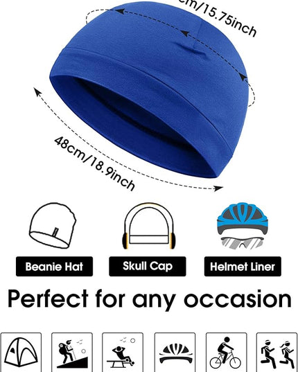 Syhood 4 Pcs Cotton Skull Caps for Men Women Breathable Beanie Thin Sleep Hat Night Running Cap Helmet Liner for Cycling Gym