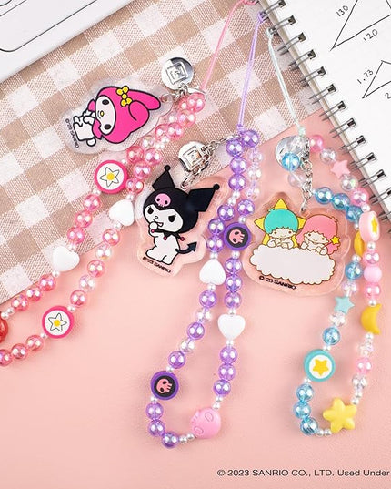 iFace Hello Kitty and Friends Beaded Wristlet Universal Phone Charm Strap - Cute Wrist Chain Lanyard Aesthetic Decor Strap for Cell Phone Camera Keys AirPods Keychains