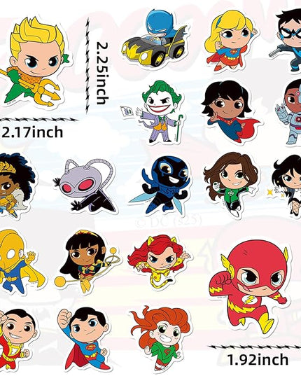 Superhero Stickers for Water Bottles – 50PCS Cute Cartoon Stickers for Kids, Teens, Adults – Waterproof Vinyl Decal Sticker for Laptop, Scrapbook, Phone, Skateboard, Party Favors and Gifts