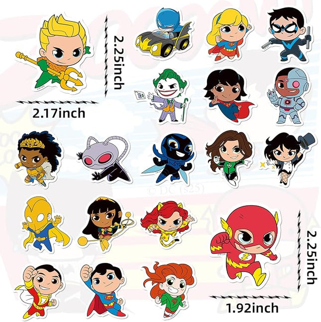 Superhero Stickers for Water Bottles – 50PCS Cute Cartoon Stickers for Kids, Teens, Adults – Waterproof Vinyl Decal Sticker for Laptop, Scrapbook, Phone, Skateboard, Party Favors and Gifts