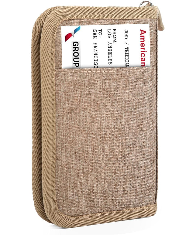 Single Passport Holder for Travel, RFID Travel Document Organizer for Women Waterproof Passport Wallet Men Portable Case for Cards, Boarding Pass, ID, Money, Tickets with Zipper