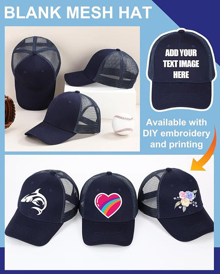 Coume Mesh Trucker Hats Bulk Sublimation Blank DIY Baseball Unisex Caps for Business Embroidery Sport Party Gift