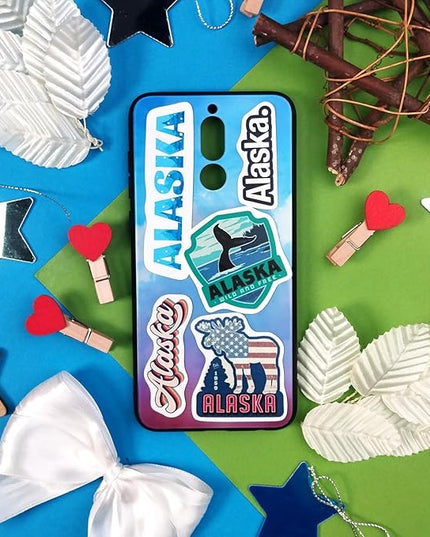BulbaCraft Alaska Stickers for Water Bottles, Scrapbooking, Alaska Laptop Decals, Gifts for Women & Men