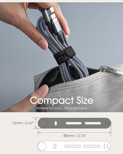 40Pcs Nearockle Reusable Cable Ties, Adjustable Silicone Cord Organizer Small Zip Ties for Charging Cords Earphone Computer Wire, Office Desk Cable Management Travel Accessories(White&Black)