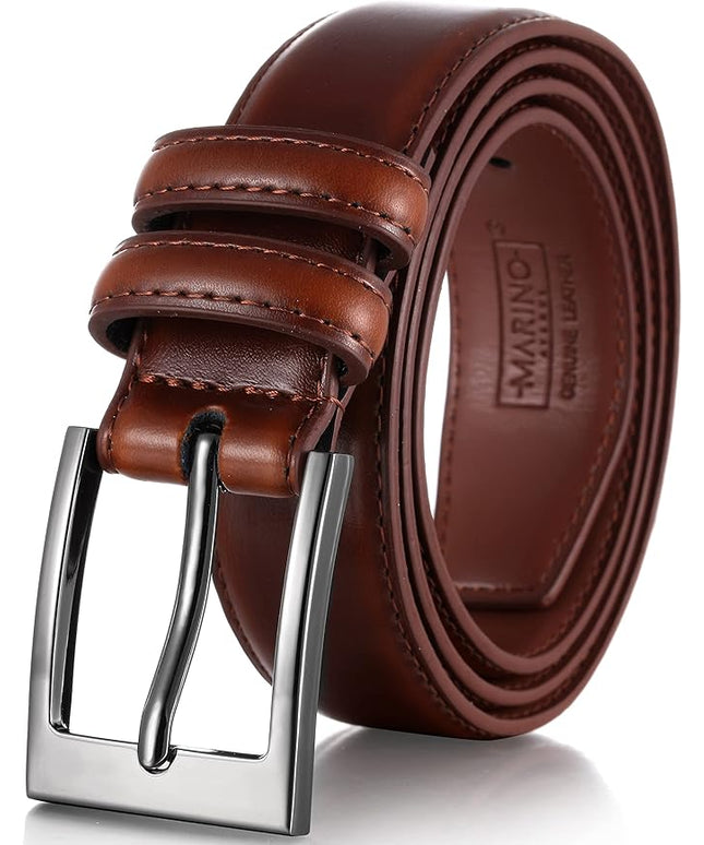 Marino’s Premium Belt Men, Genuine Leather Dress Belt for Men, Casual Mens Belt in Gift Box