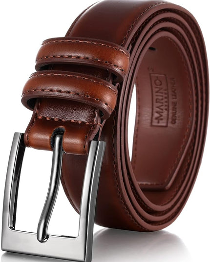 Marino’s Premium Belt Men, Genuine Leather Dress Belt for Men, Casual Mens Belt in Gift Box