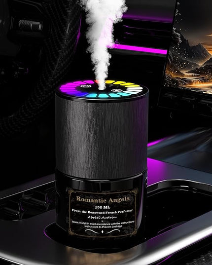Car Air Freshener, Smart Car Air Freshener, Music-Synced RGB Ambient Lights with Auto On/Off, 150ml, Suitable for Cars, Homes, Offices, Bedrooms (Angels)