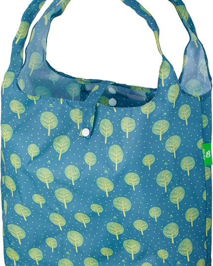 ECO CHIC Foldable Reusable Grocery Bags - Lightweight, Recycled & Reusable Shopping Bag - Waterproof Packable Tote