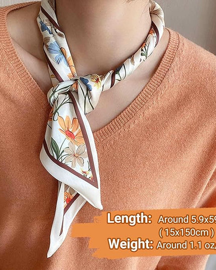 Dailyacc Hair Scarf for Women Fashion Silky Satin Headscarf Wrap Breathable Lightweight Neck Scarves For Handbag