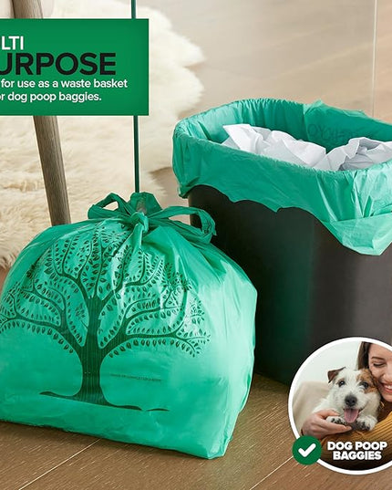 100 Pack Thank You Bags Disposable Eco Grocery T-Shirt Bag with Handles for Supermarket, Groceries, Produce, Shopping, Trash, Small Commercially Compostable Baggies Bulk