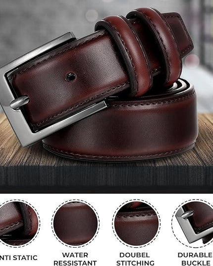 Marino’s Premium Belt Men, Genuine Leather Dress Belt for Men, Casual Mens Belt in Gift Box
