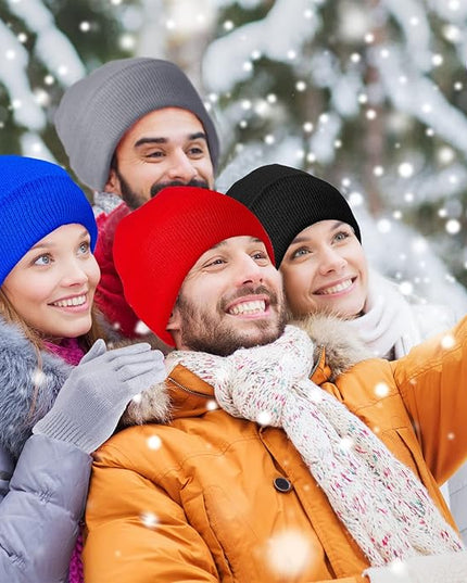 48 Pcs Bulk Winter Knit Beanies Gloves Men Women Warm Beanie Touchscreen Gloves Set Cozy Winter Accessories