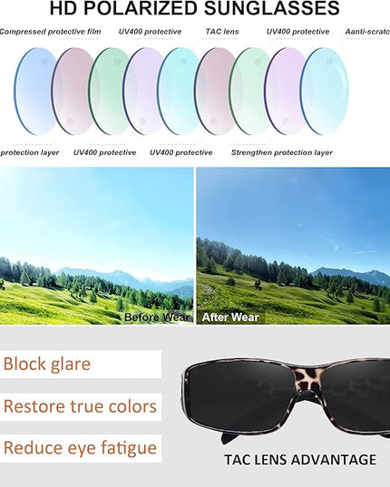 MEETSUN Fit Over Glasses Sunglasses for Men Women,Wrap Around Sunglasses Polarized UV400 Protection