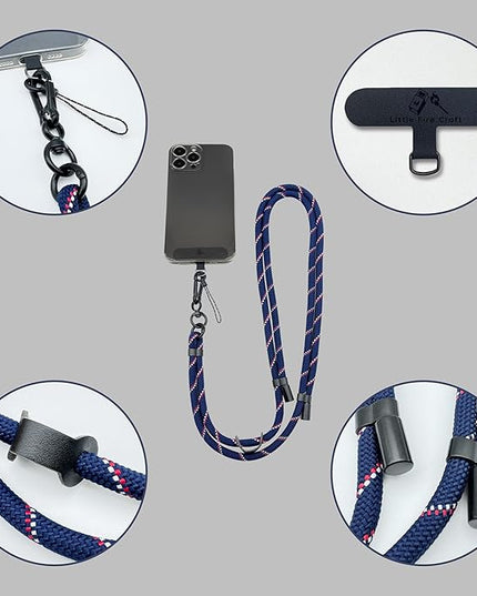 Adjustable Cell Phone Lanyard Crossbody Smartphone Strap Soft Rope Phone Lanyard for Around the Neck Holder (Navy)
