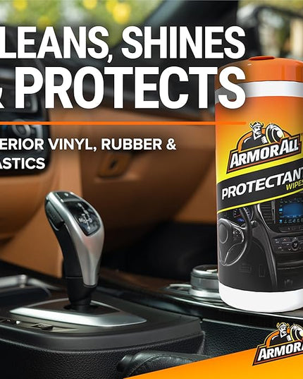 Armor All Original Protectant Wipes,Car Interior Cleaner Wipes with UV Protection to Fight Cracking & Fading,30 Count (Pack of 4)