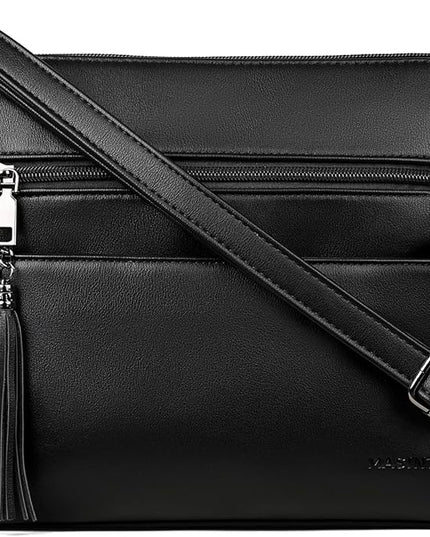 MASINTOR Crossbody Bags for Women, Lightweight Medium Crossbody Purse, Soft Leather Women's Shoulder Handbags with Tassel