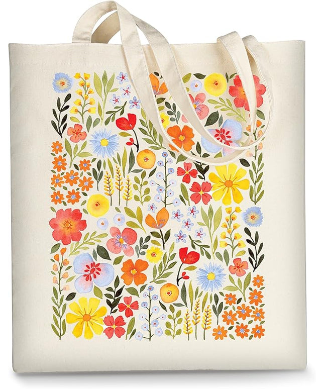 AUSVKAI Canvas Tote Bag for Women, Aesthetic Cute Grocery Grocery Reusable Cotton Gift Bag for Shooping Beach Trendy Gifts