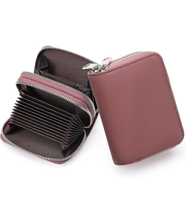 GOIACII Small Genuine Leather Wallet for Women, RFID Blocking Credit Card Holder Wallet