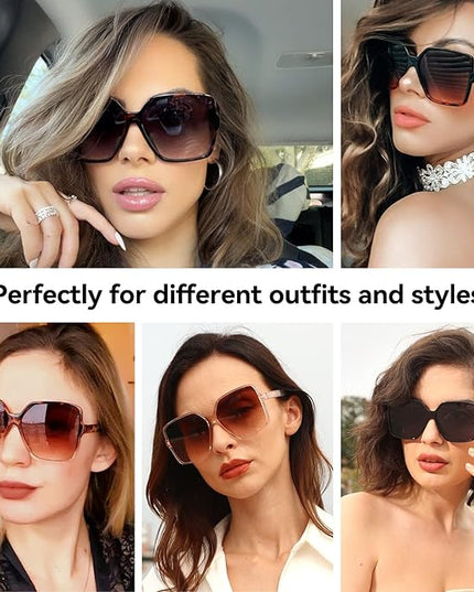 Dollger Oversized Square Sunglasses for Women Big Large Wide Fashion Shades for Men UV Protection Unisex